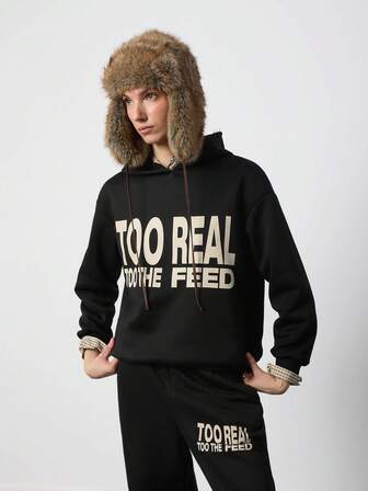 SURIMA 两件套女士休闲简约连帽卫衣和运动裤套装