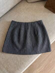 Franclia 灰色羊毛混纺亮片装饰高端时尚法式风格纽扣前开襟女装 - 深灰色 - 查看 7