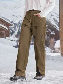 SHEIN In My Nature 女士户外休闲工装徒步裤，秋冬季 - 棕色 - 查看 7