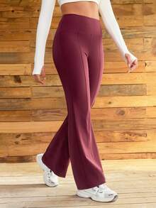 OutZeal Women UV Protection Cool Touch Tummy Control Back Pocket Flared Sports Pants Daily Casual - Red Violet - View 6