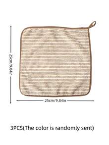 1/3/5/8条装随机颜色条纹清洁布，超细纤维厨房抹布，带挂环，可重复使用可水洗厨房清洁巾，去除油脂，洗碗，超强吸水，适用于厨房、汽车、玻璃清洁和家居清洁 - 彩色 - 查看 10