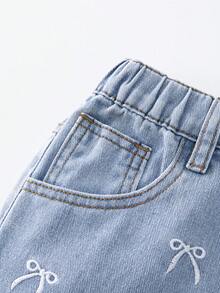 Tween Girl' Denim Print Washed Casual Denim Skirt Summer Holiday