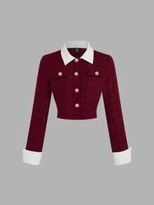 Sweetra Bộ đồ đỏ thanh lịch thường ngày dành cho nữ cỡ lớn - Đỏ - Xem 12