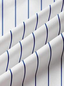 TOM & JERRY X SHEIN Tween Boy Casual Daily Commute Fashion Street Cute Cartoon Letter Patchwork Striped Print Dropped Shoulder Loose Warm Fleece Crew Neck Sweatshirt, Autumn/Winter - White - View 6