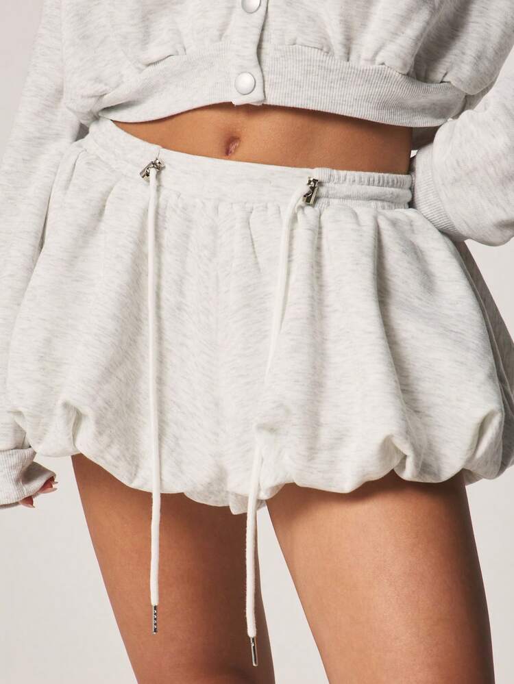 MISSGUIDED Women's Bubble Hem Sweat Shorts Drawstring Waist Ruffle Trim Casual Lounge Athletic Relaxed Fit Comfy Spring Summer
