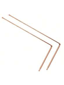 Copper Exploration Rod -99.9% Pure Copper, 2 Cylindrical Exploration Rods - Can Be Used For Ghost Hunting, Water Exploration, Treasure Hunting, Searching For Buried Objects, Etc - Bronze - View 2