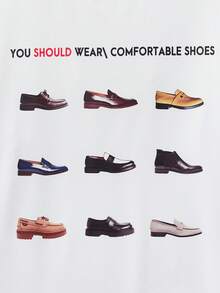 SWAVVY 男士休闲撞色拼接印花T恤，秋季款 - 白色 - 查看 2