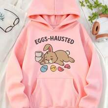 Sudadera Conejito Tierno Cutie cómoda calientita navidad navidad impresión estampado grafico para cualquier ocasión material suave y cómodo - Rosa palido - Ver 1