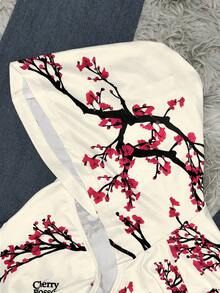 Glimmora Y2K 女式印花T恤，梅花图案，适合秋冬季节，时尚印花T恤，潮流T恤，送给兄弟姐妹的礼物，送给姐妹的礼物，可爱T恤，2000年代复古T恤，休闲简约，时尚连帽V领T恤 - 彩色 - 查看 3