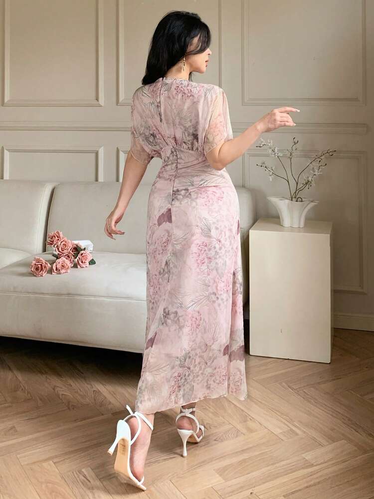 Women's Elegant V-Neck Long Dress, Summer Maxi Dress Sundress