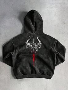 Sport MetroGents 男士休闲字母图案袋鼠口袋抽绳卫衣，秋季款