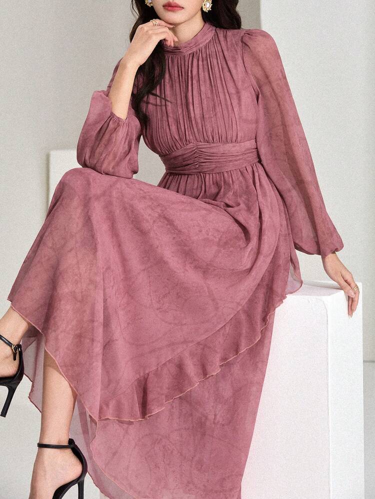 Women's Elegant Party Lantern Sleeve Dress Maxi Dress Sundress