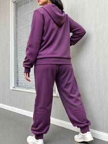 Women Two-Piece Outfits - 深紫色 - 查看 3