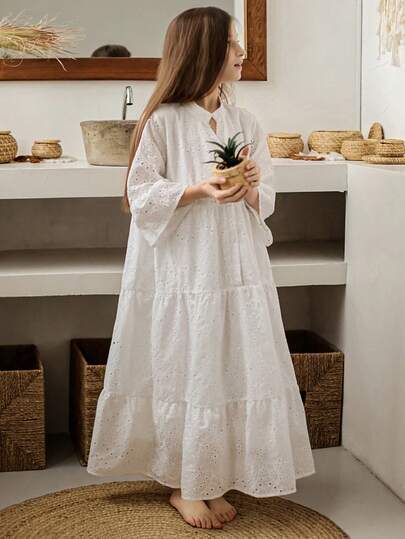 Dazy Kids 少女夏季宽松休闲度假风中长连衣裙