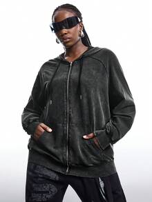 LYSMO Plus Size Vintage Distressed Cotton Hoodie Jacket Graduation,Back To School Outfits,Graduation,Teacher Outfits For Women,Back To School Winter Fall Autumn