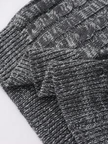 Franclia Suéter de cuello redondo de manga larga de unicolor y minimalista para mujer, para uso diario - Iron Gray - Ver 4