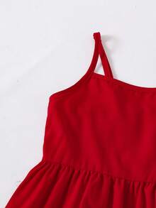 SHEIN Elladie kids Tween Girls' Colorful Butterfly Print Purple 2 Pieces Dress Set - Red - View 5