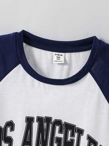 Áo thun ngắn tay cổ tròn phối màu dáng raglan cho bé trai tuổi teen, thích hợp cho mùa xuân & hè, hoạt động ngoài trời, đi học, phong cách đường phố, tiệc tùng và giải trí. - trắng - Xem 4