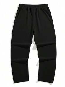 Y2K Americano vintage letra impresión hombres todos los días casual pantalones - Negro - Ver 4