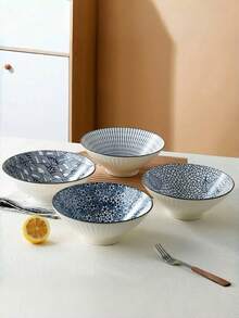 Bộ 2/4 bát cơm gốm Nhật Bản, 8 inch, Bộ 2/4, Bát mì ramen bằng gốm, Dùng được trong lò vi sóng và máy rửa chén, Hình bầu dục, Lý tưởng để đựng mì, súp, salad - Hoàn hảo cho nhà bếp & phòng ăn, Đồ dùng học tập - màu sắc hỗn hợp - Xem 13