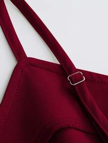 Franclia 休闲时尚通勤百搭卡其色女士西装外套搭配吊带收腰直筒连衣裙，两件套，适合春秋季节穿着，女士商务休闲套装，女士秋季穿搭 - 玫瑰紅 - 查看 3