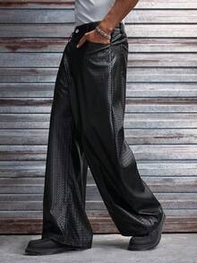 AXEPEAK 男士常规纹理休闲裤 - 黑色 - 查看 7