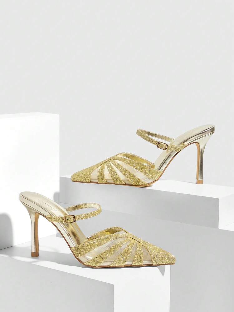 CUCCOO SZL Women's Pointed Toe Buckle Design Everyday Versatile Fashion High Heels