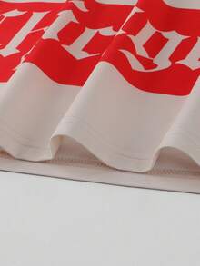 PAVTROS Men T-Shirts,Christmas,Y2k,Festival,Vintage,Boys Streetwear,New Year,Multi-Color Striped Color-Blocked Street Style Large Number Print Crew Neck Short-Sleeved T-Shirt For Men - Khaki - View 4