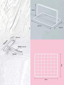 1pc Metal Display Stand For Grid Panels, Grid Display Rack, Grid Hold Base, Wall Grid Accessories, Picture Display Iron Decorative Rack, For Jewelry, School Artwork, Photo Exhibits - Black - View 15