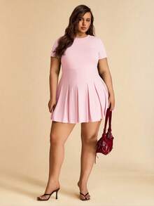 SHEIN BAE Quần áo cỡ lớn dành cho nữ, quần áo cho người có thân hình đầy đặn, quần áo đi nghỉ mát mùa hè, hẹn hò, đi chơi, lễ hội âm nhạc, lễ hội nhạc đồng quê, tiệc tùng, quần áo ngày lễ, quần áo đi xem hòa nhạc, quần áo dự tiệc hóa trang, quần áo lễ hội, quần áo phong cách , quần kaki, quần áo công sở, quần áo đi làm, trang phục động, váy ngắn tay. - Màu Hồng  San hô - Xem 4