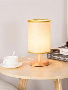 1Pc Minimalist Linen Cylinder Desk Lamp, Bedside Table Lamp, USB With Switch, Nighttime Lighting Suitable For Home Living Room Bedroom Desk Bedside Lighting Decor - Yellow - View 4