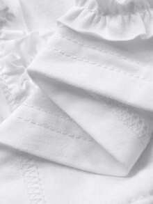 DAZY 女童褶皱3D花朵宽松短袖露脐休闲T恤