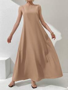 Al Najma Women's Casual Solid Color Versatile Sleeveless Dress, Summer - Multicolor - View 9