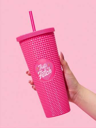 Mean Girls | SHEIN 750 Ml / 25 Oz Pink Straw Cup, Cold Water Cup, Gifts For Friends