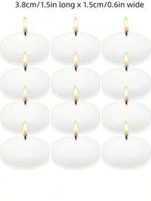 12PCS Floating Candles Long Burn Time Premium Wax For Cylinder Vases Centerpieces Wedding Decorations Pool Party Holiday Table Decor Elegant Home