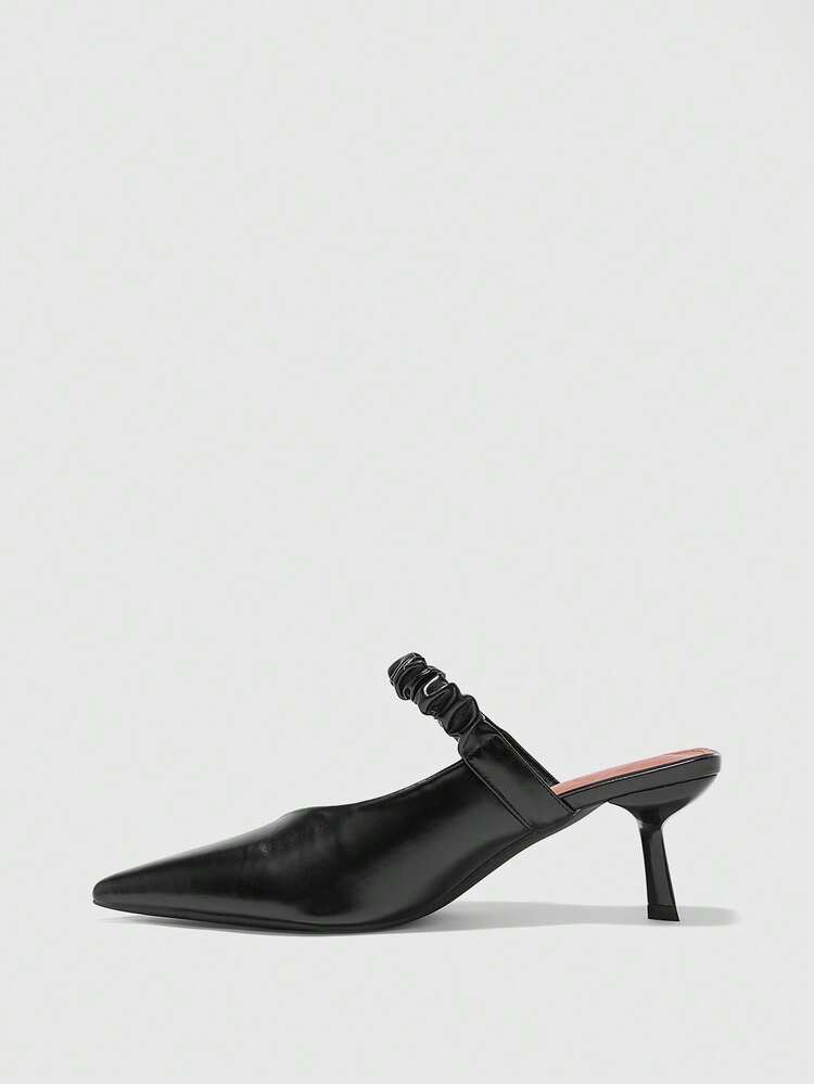 CUCCOO BIZCHIC Casual Solid Color Pointed Toe Slide Sandals, Women Pumps Valentine's Day