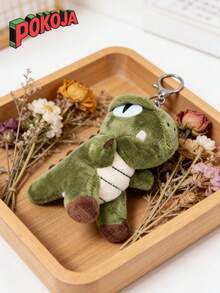 POKOJA LAND - BESTSELLERS 1个毛绒绿色恐龙钥匙扣，填充动物玩具，背包挂件，钥匙圈，男孩女孩礼物，生日、情人节、圣诞节，春夏皆宜 - 彩色 - 查看 8