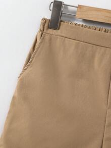 Tween Boy's Casual Khaki Elastic Waist Shorts, Suitable For Birthday Party, Evening Event, Performance, Wedding Shower, Wedding Guest, Pageboy, Ring Bearer, Flower Girl,Kids - Khaki - View 4