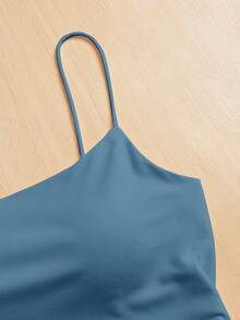 SHEIN Essnce Women Tight-Fitting Round Neck Chest Pad Breathable Summer Basic Camisole Women Tops Bra Free Top Party