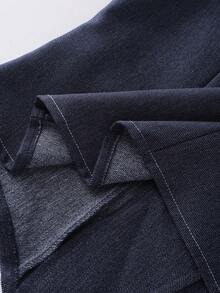 SHEIN Franclia Women's Casual Outgoing Outfit, Denim Effect Vest And Wide Leg Pants Set, Spring/Summer - Dark Wash - View 4