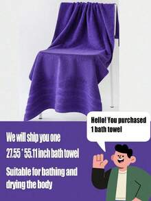 3pcs/2pcs Set Modern, Simple, Personalized, Plain Colored Towels For Face Washing, All Cotton For Home Use, Suitable For Both Men And Women, Soft And Skin Friendly, Quick Drying Bath Towels, Daily Gifts, Multi-Purpose Universal Towels, Bathroom Hair Accessories, Gym Yoga, Outdoor Swimming Pool Towels, 34 * 75 Towels, 70 * 140 Towels, 34 * 34 Square Towels - Purple - View 8