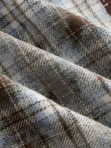 AXEPEAK Men's Fashionable Casual Plaid #07 Print Short Sleeve Shirt - Multicolor - View 6