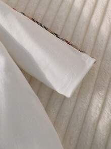 Newborn Baby Pajamas-4 Piece Pajama Set White Plaid Trim Collared Long Sleeve Footed Romper Hat Bib Blanket Classic Elegant Gender Neutral Four Seasons Everyday Wear Special Occasion Holiday 2026 Must Have Premium Heirloom Quality Gift - White - View 4