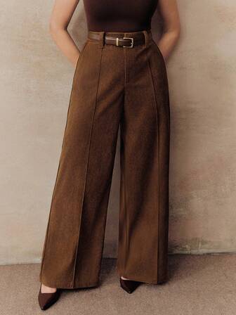 Anewsta Calça de Terno Profissional Versátil e da Moda para Mulheres