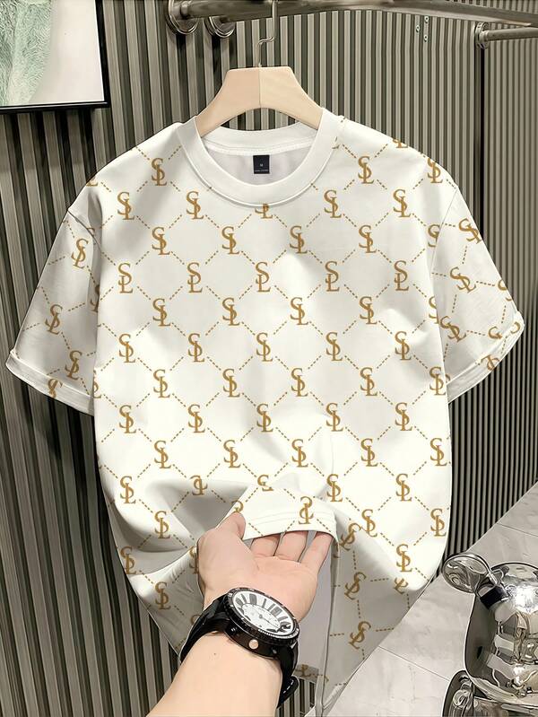 Resyla Men's Casual Graphic Print Round Neck Short Sleeve T-Shirt