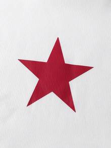 SHEIN 2pcs/Set Tween GirlsAmerican Style Graphic T-Shirt And Cargo Pants Set, Fashion Versatile, Suitable For Spring/Summer, School, Casual, Vacation - Red - View 5