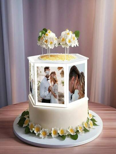 Juego de soportes para tartas de acrílico transparente, soporte para tarta de acrílico rellenable de 7.9 pulgadas, separadores de tarta de acrílico flotante para tartas de varios pisos, base para soporte de tarta transparente, juego de elevadores de pisos de tarta de acrílico para bodas, cumpleaños, graduaciones. Montaje hexagonal DIY, sin necesidad de electricidad, exhibición personalizada de tartas