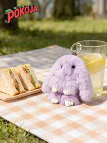 POKOJA LAND - BESTSELLERS 1个可爱兔子毛绒挂件，蓬松兔子钥匙扣装饰，适用于复活节、手机、车钥匙、汽车配件、包包、生日、圣诞节、情人节礼物精选、复活节礼物 - 彩色 - 查看 9