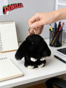 POKOJA LAND - BESTSELLERS 1 Pack Bunny Keychain Soft Fluffy Rabbit Keychain Cute Colorful Rabbit Fur Pom Pom Rings Women Pendant Accessories Cute Birthday Gift For Women/Girls, Premium Faux Fur Keyring - Multicolor - View 5