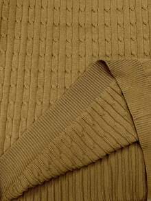 Manfinity Homme Áo thun nam tay ngắn dệt kim màu trơn thời trang thường ngày - Màu Mù tạt vàng - Xem 7